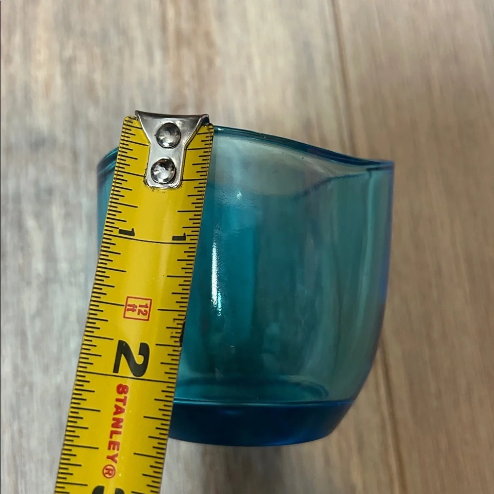 Iittala Kivi tealight glass candle holder, in a blue or turquoise color set of 2